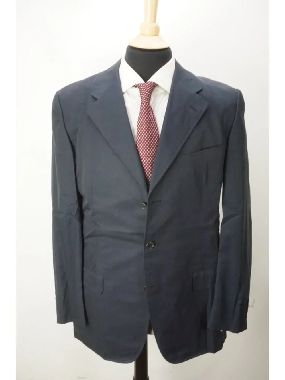 Burberry London Blue 100% Cotton 2 Pc Suit Jacket Pants 40L US BRAND NEW
